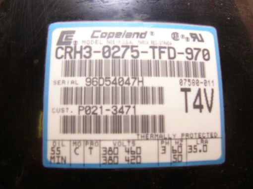 COPELAND CRH3-0275-TFD-970 COMPRESSOR CRH30275TFD970 NEW IN BOX (B60) 1