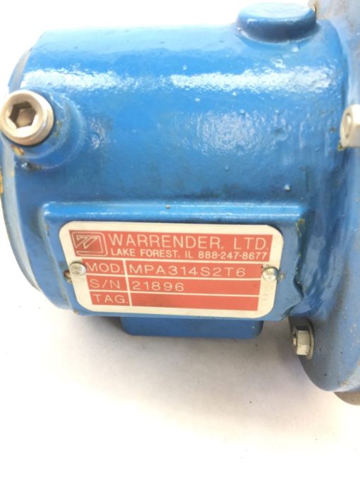 WARRANTER WMRA CAST TOP PORT PUMP MODEL MPA314S2T6 (B401) 2