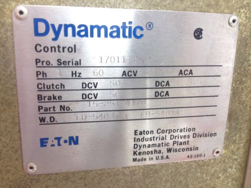 EATON 17011-1 DYNAMATIC EDDY CURRENT CONTROLLER (B64) 4