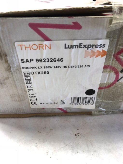 NEW IN BOX THORN SONPAK LX 250W 240V HST/E40/220 A/S FLOODLIGHT OTX250 (B412) 3