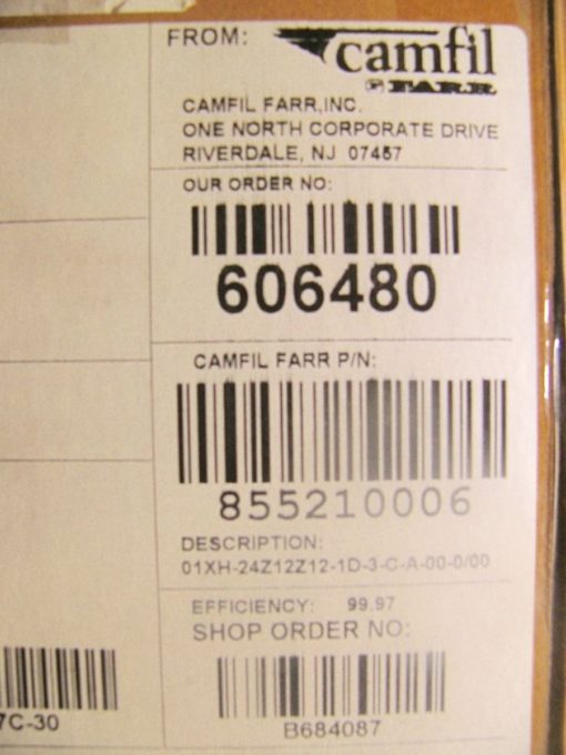 CAMFIL FARR 01XH-24Z12Z12-1D-3-C-A 00-0/00 HEPA FILTER NEW IN BOX (P17) 3