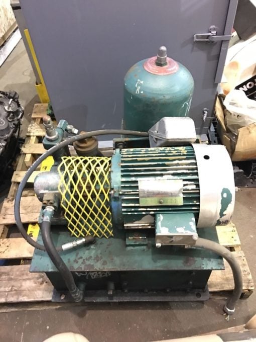 HYDRAULIC POWER UNIT W/ LINCOLN T-2523 5HP MOTOR W/ GREER ACCUMLATOR 2