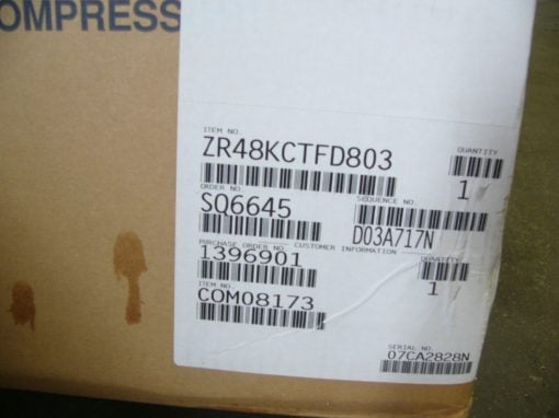 COPELAND ZR48KC-TFD-803 COMPRESSOR ZR48KCTFD803 NEW IN BOX (B60) 2